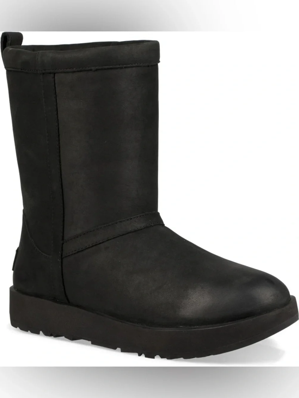 UGG Classic Short Leather Waterproof Black boots with arctic grip soles